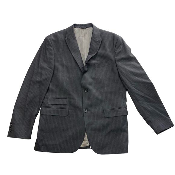 Banana Republic Men's 44R 2-Button Charcoal Pin Stripe Sport Coat Blazer Jacket - Picture 1 of 7